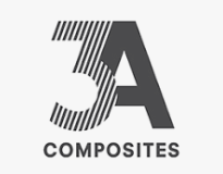 Logo van 3A Composites, zwart-wit ontwerp